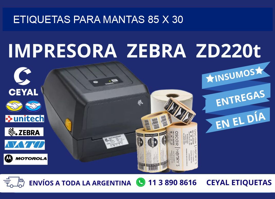 ETIQUETAS PARA MANTAS 85 x 30