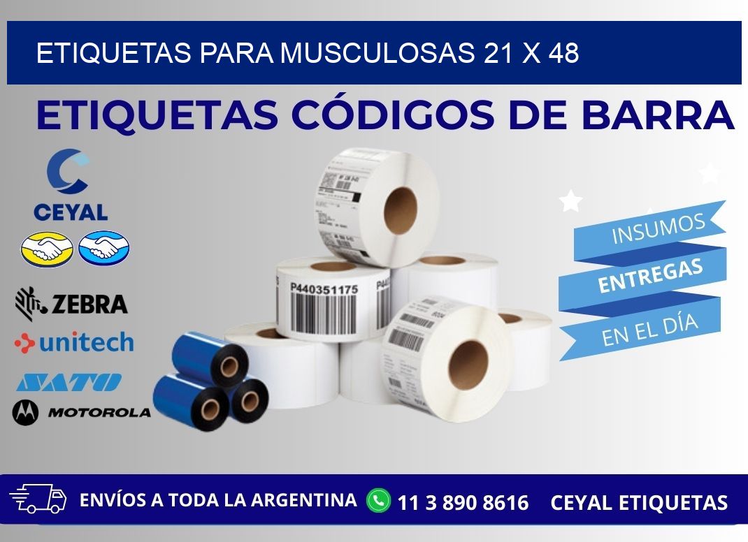 ETIQUETAS PARA MUSCULOSAS 21 x 48