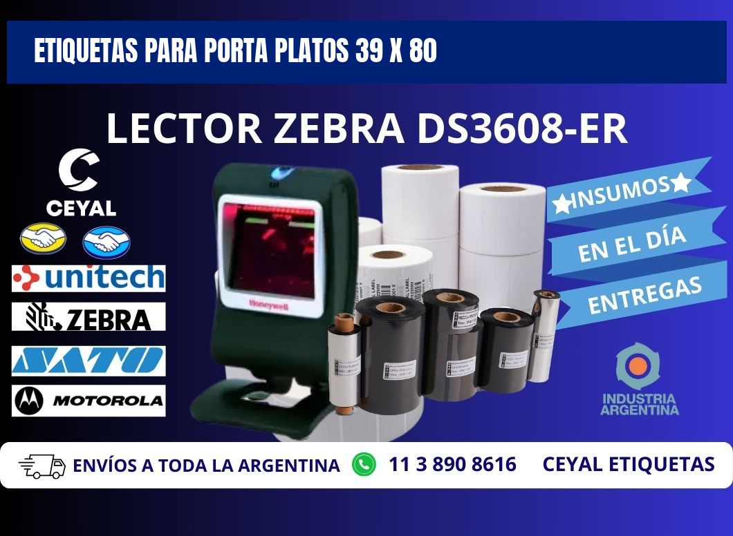 ETIQUETAS PARA PORTA PLATOS 39 x 80
