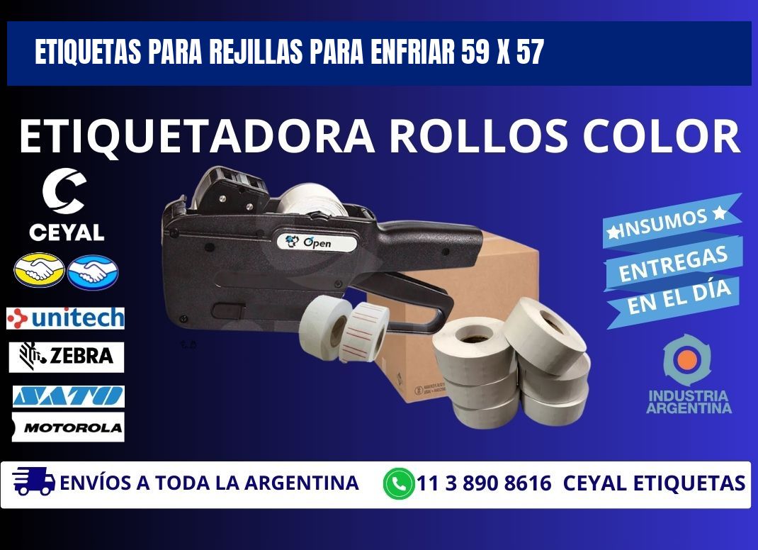 ETIQUETAS PARA REJILLAS PARA ENFRIAR 59 x 57
