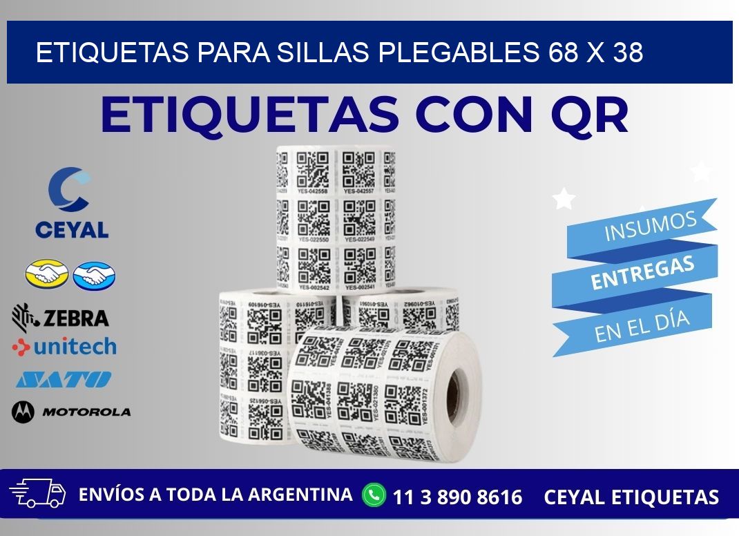 ETIQUETAS PARA SILLAS PLEGABLES 68 x 38