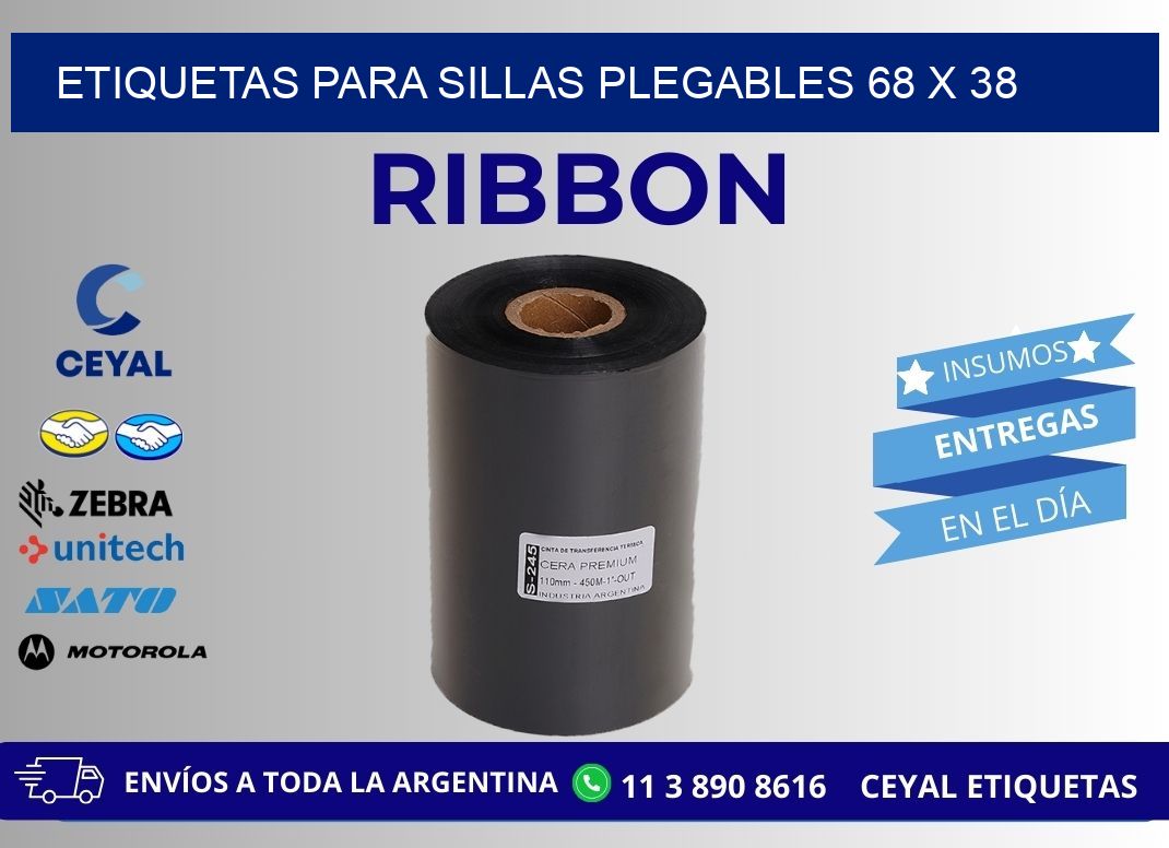 ETIQUETAS PARA SILLAS PLEGABLES 68 x 38