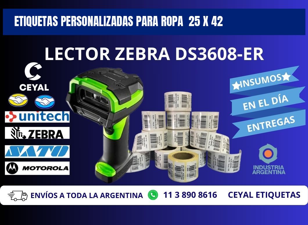 ETIQUETAS PERSONALIZADAS PARA ROPA  25 x 42
