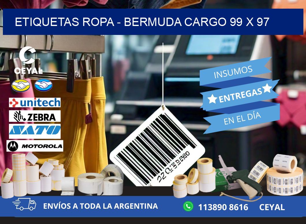 ETIQUETAS ROPA – BERMUDA CARGO 99 x 97