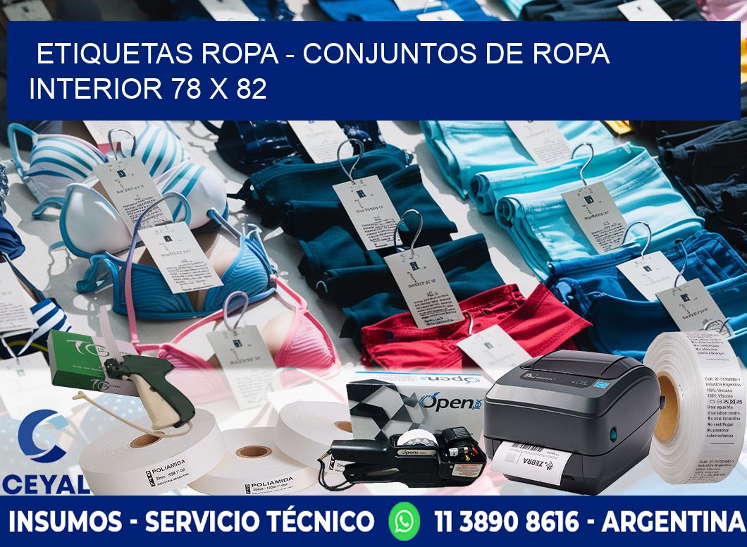 ETIQUETAS ROPA - CONJUNTOS DE ROPA INTERIOR 78 x 82