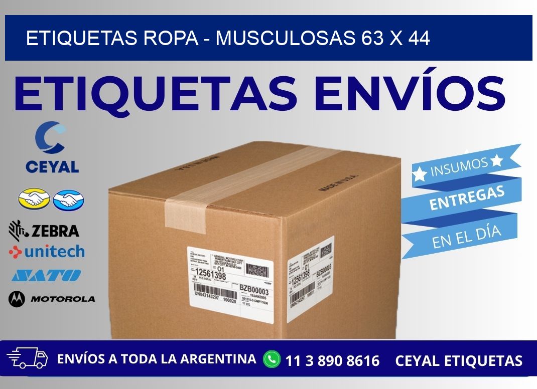 ETIQUETAS ROPA - MUSCULOSAS 63 x 44