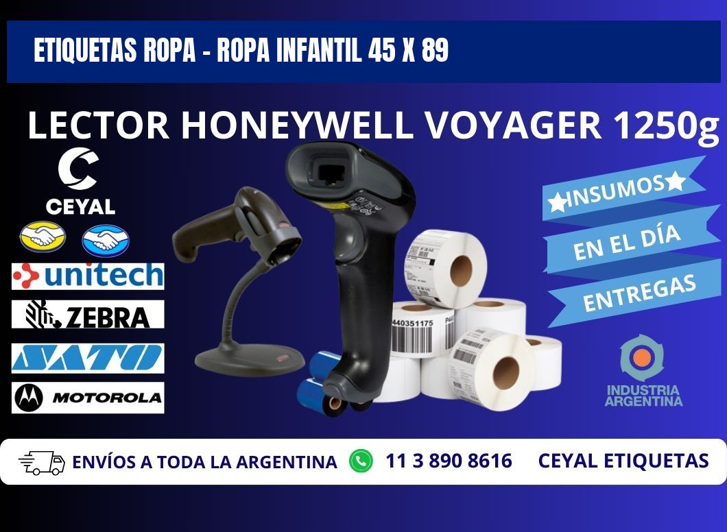 ETIQUETAS ROPA - ROPA INFANTIL 45 x 89