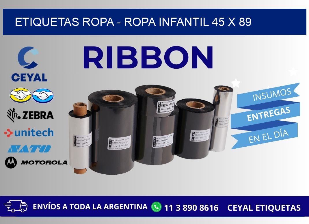 ETIQUETAS ROPA - ROPA INFANTIL 45 x 89