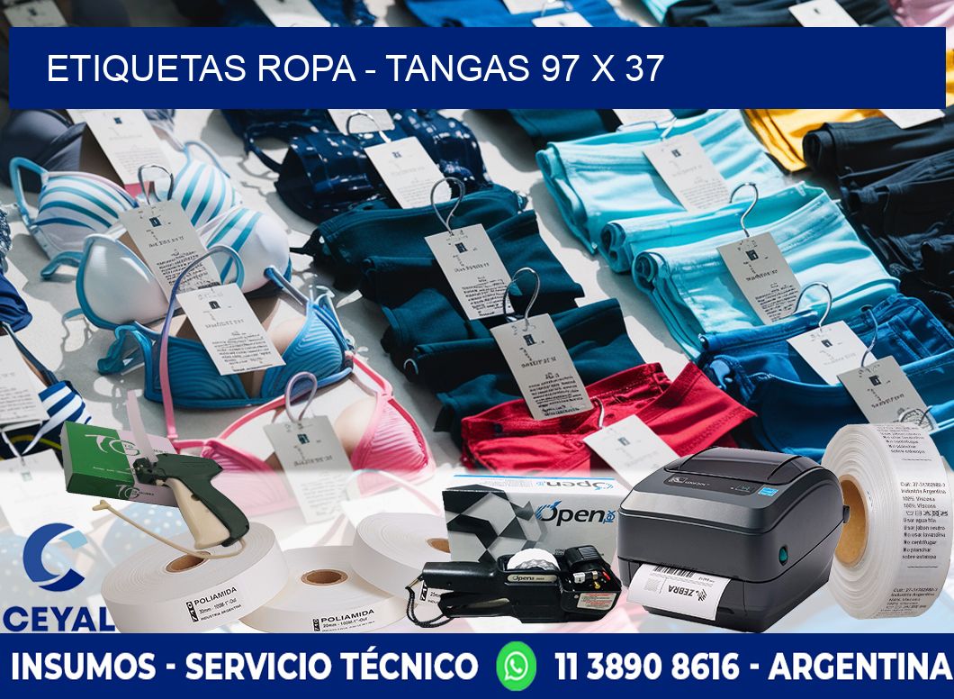 ETIQUETAS ROPA - TANGAS 97 x 37