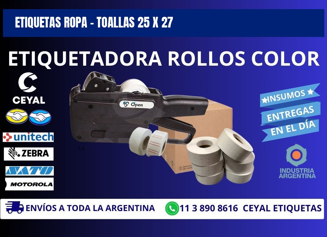 ETIQUETAS ROPA - TOALLAS 25 x 27