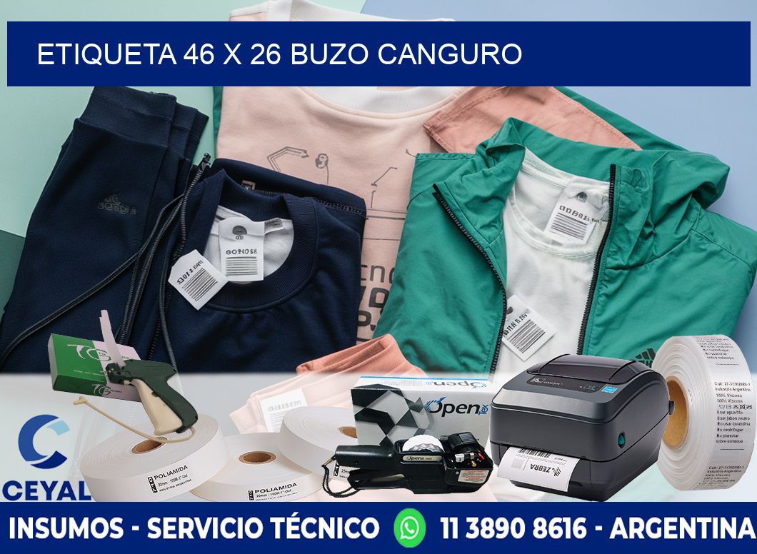 Etiqueta 46 x 26 buzo canguro