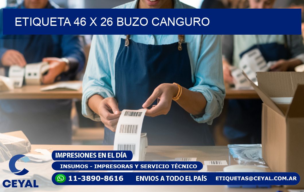 Etiqueta 46 x 26 buzo canguro