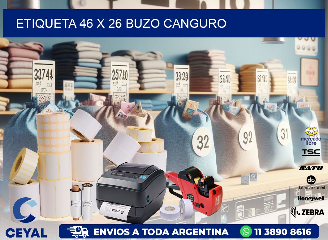 Etiqueta 46 x 26 buzo canguro