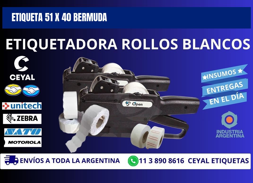 Etiqueta 51 x 40 bermuda