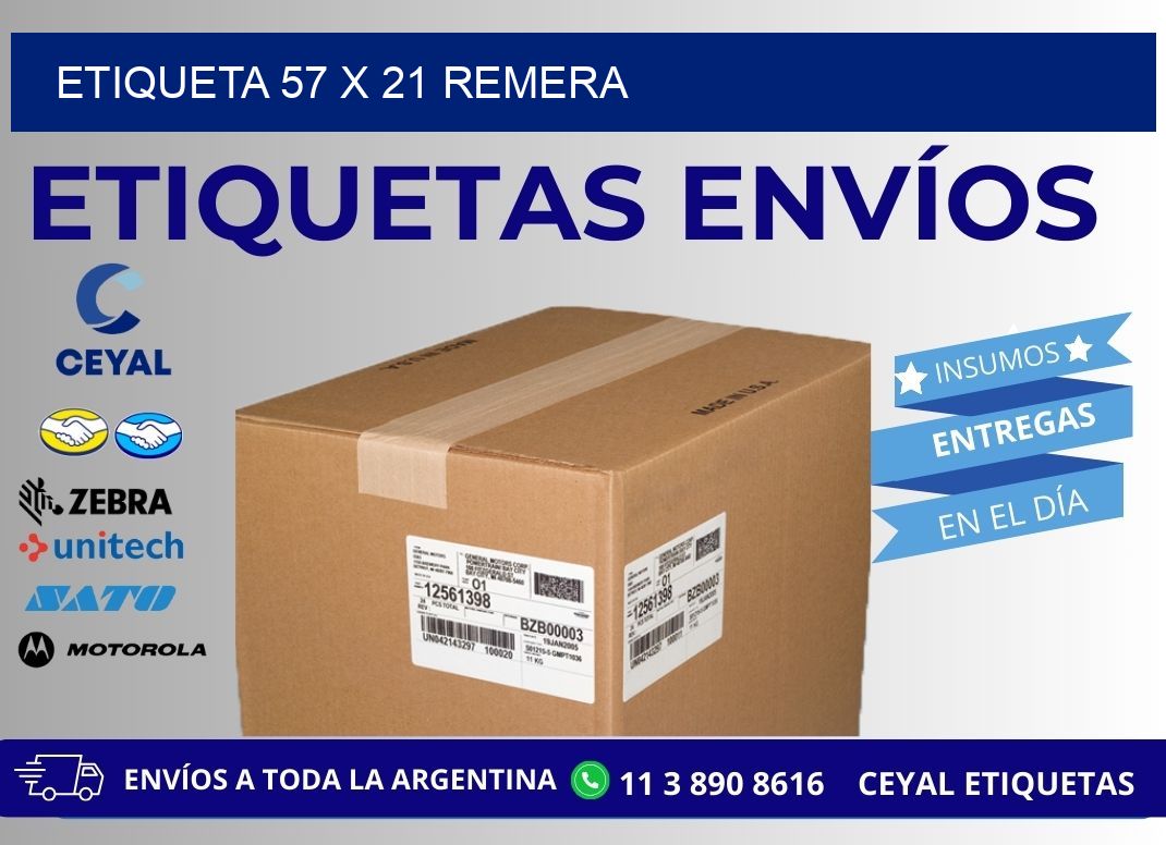 Etiqueta 57 x 21 remera