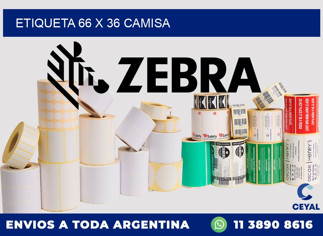 Etiqueta 66 x 36 camisa