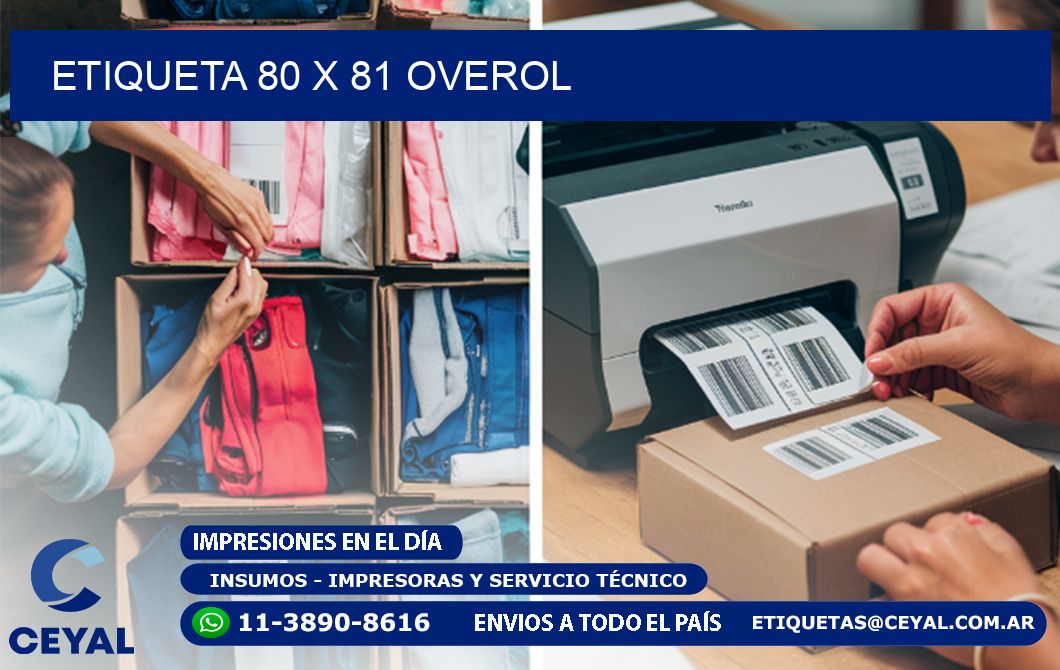 Etiqueta 80 x 81 overol