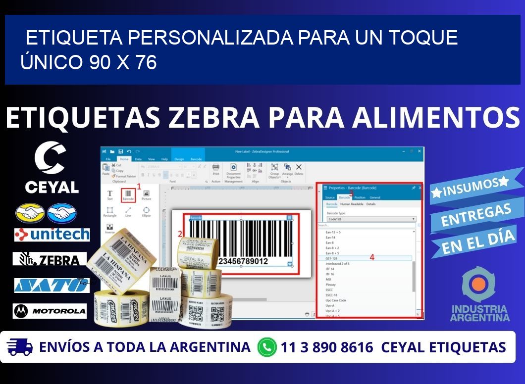 Etiqueta Personalizada para un Toque Único 90 x 76