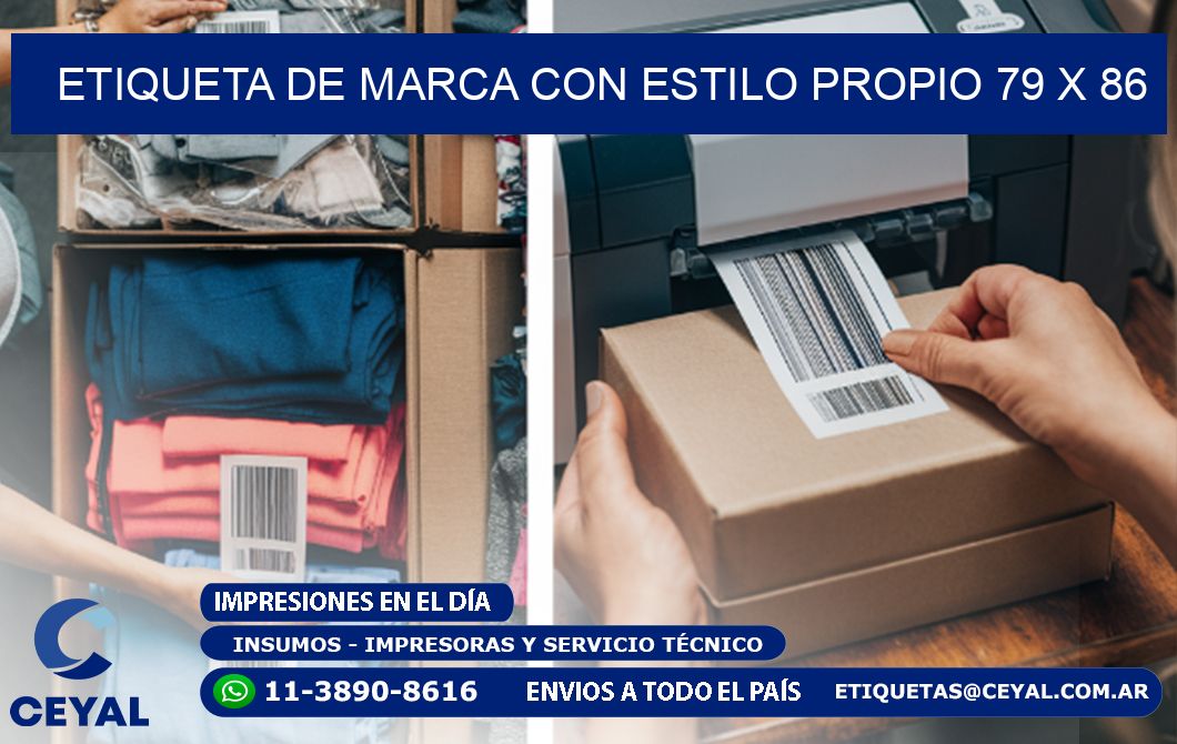 Etiqueta de Marca con Estilo Propio 79 x 86