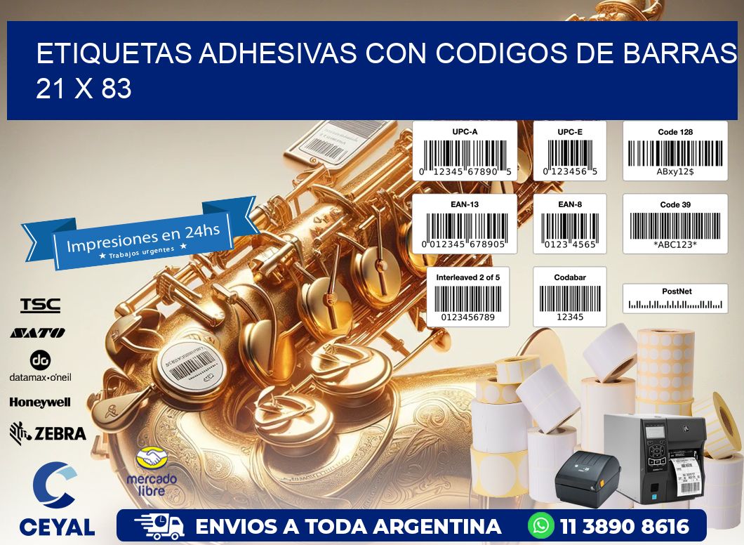 Etiquetas Adhesivas con Codigos de Barras  21 x 83