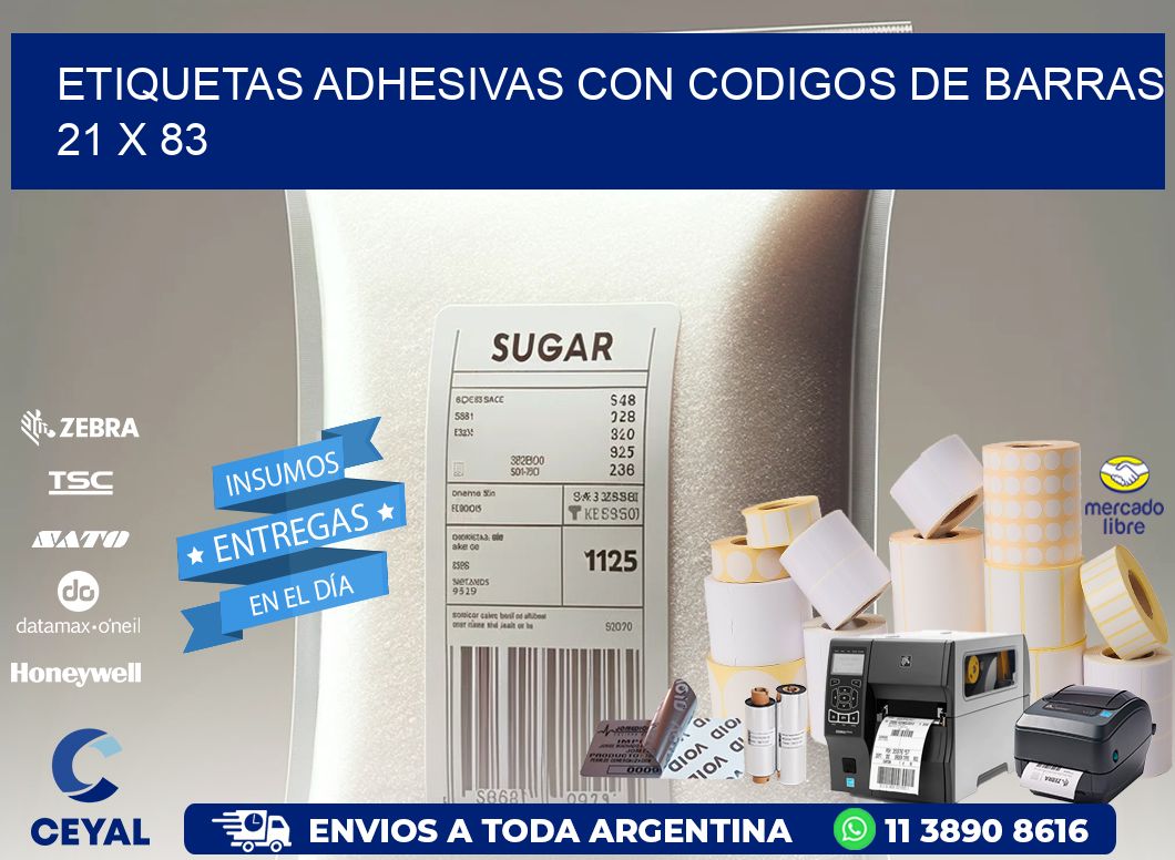 Etiquetas Adhesivas con Codigos de Barras  21 x 83