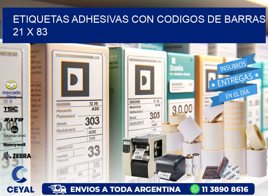 Etiquetas Adhesivas con Codigos de Barras  21 x 83