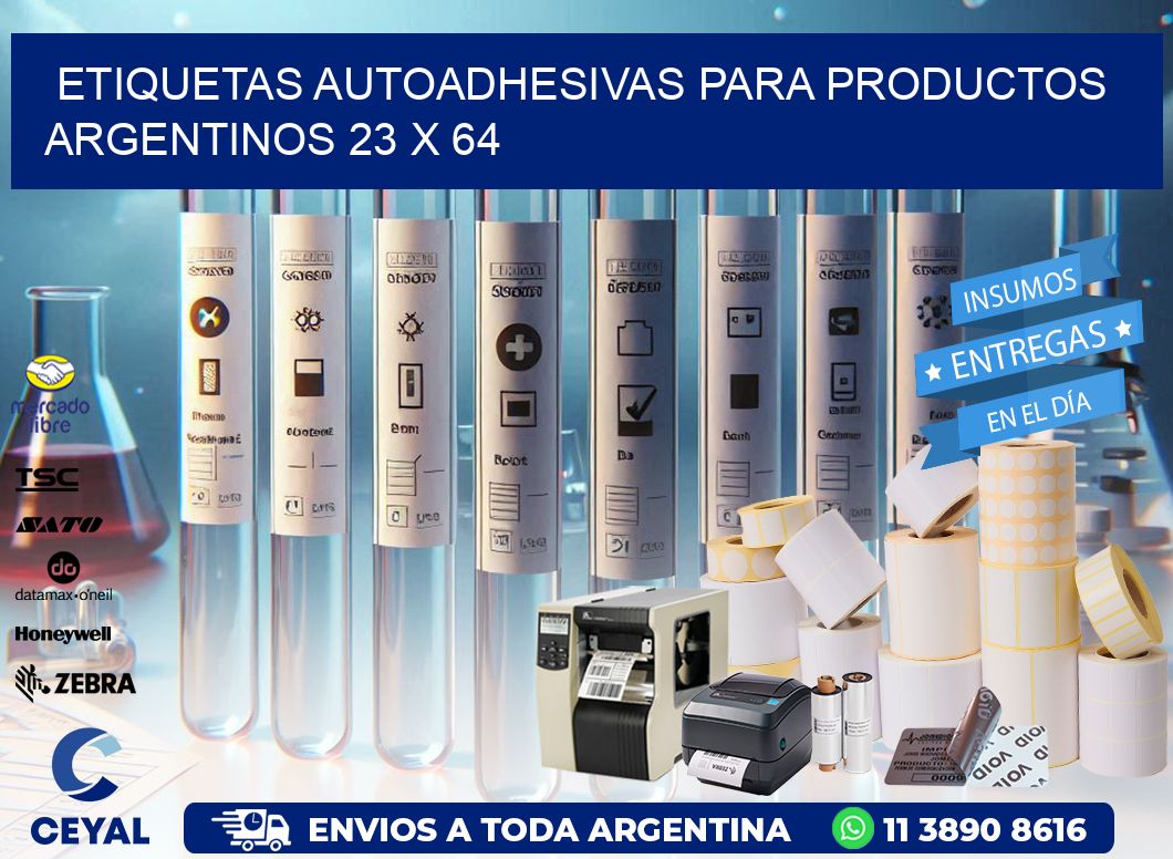 Etiquetas Autoadhesivas para Productos Argentinos 23 x 64