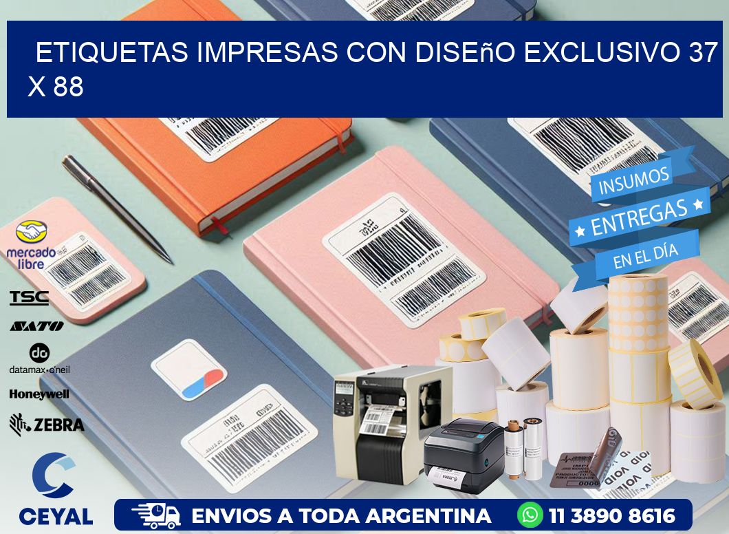 Etiquetas Impresas con Diseño Exclusivo 37 x 88