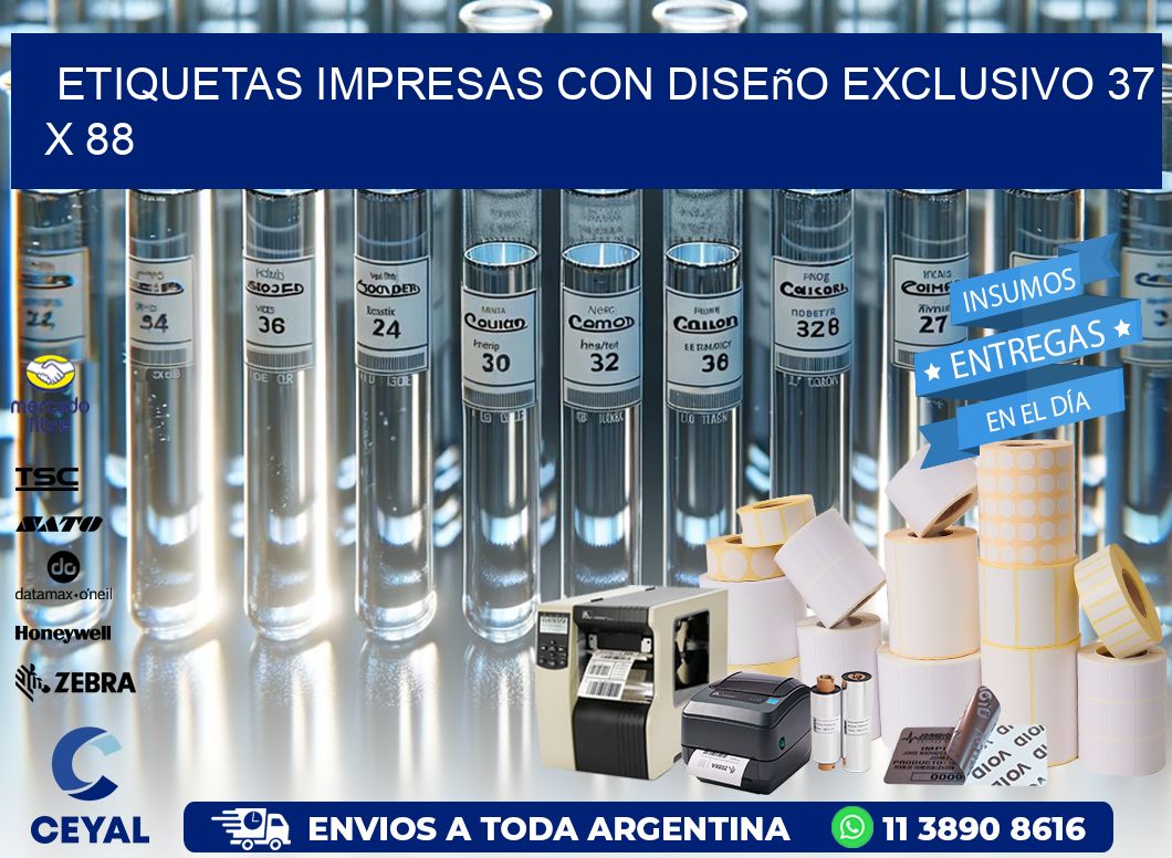 Etiquetas Impresas con Diseño Exclusivo 37 x 88
