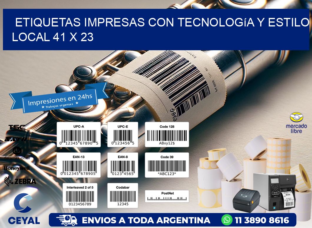 Etiquetas Impresas con Tecnología y Estilo Local 41 x 23