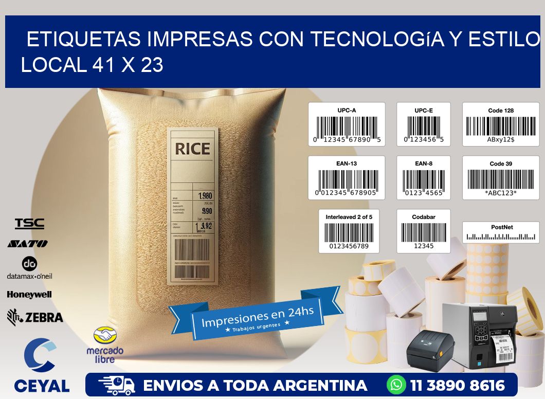 Etiquetas Impresas con Tecnología y Estilo Local 41 x 23