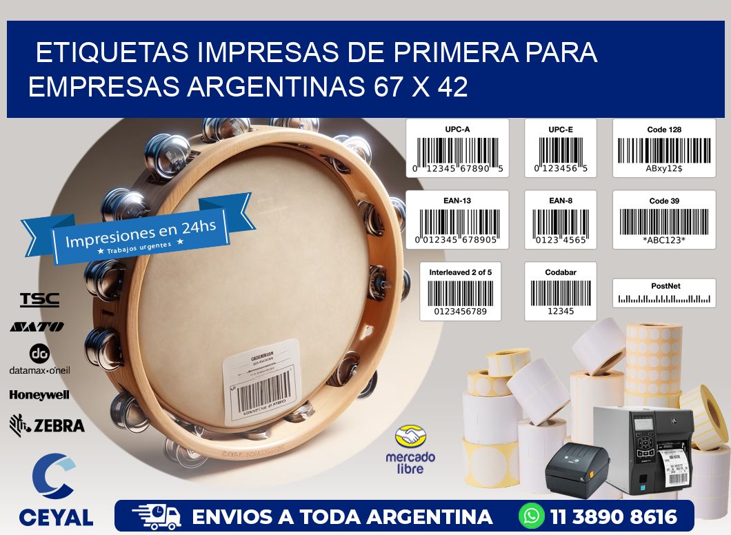 Etiquetas Impresas de Primera para Empresas Argentinas 67 x 42