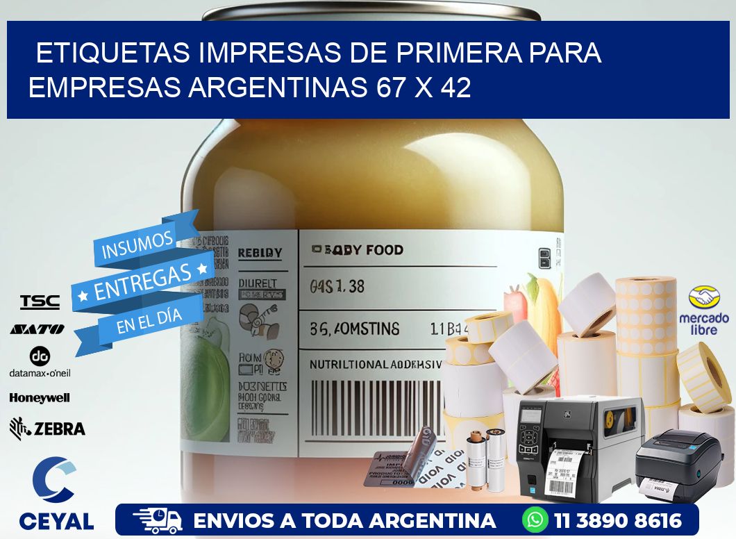 Etiquetas Impresas de Primera para Empresas Argentinas 67 x 42