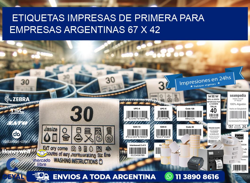 Etiquetas Impresas de Primera para Empresas Argentinas 67 x 42