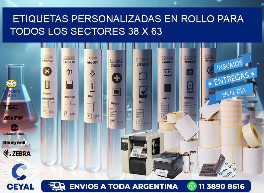 Etiquetas Personalizadas en Rollo para Todos los Sectores 38 x 63