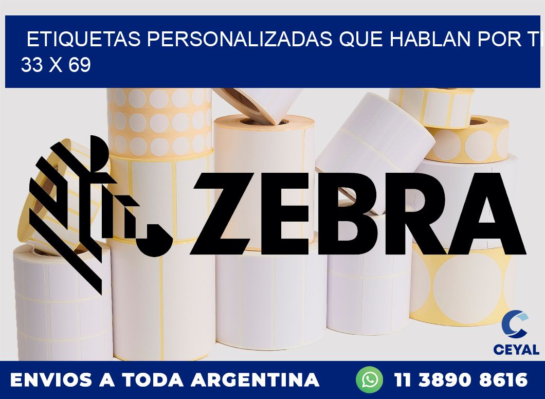 Etiquetas Personalizadas que Hablan por Ti 33 x 69