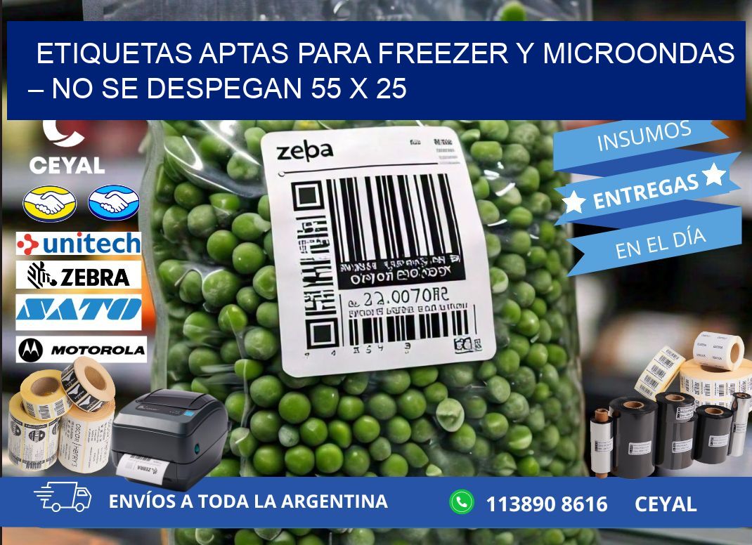 Etiquetas aptas para freezer y microondas – No se despegan 55 x 25