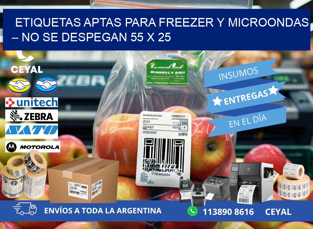 Etiquetas aptas para freezer y microondas – No se despegan 55 x 25