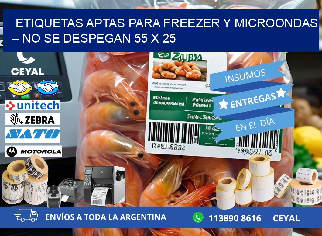 Etiquetas aptas para freezer y microondas – No se despegan 55 x 25