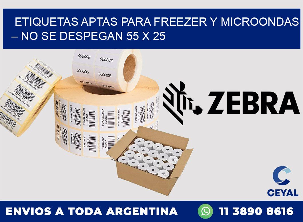 Etiquetas aptas para freezer y microondas – No se despegan 55 x 25