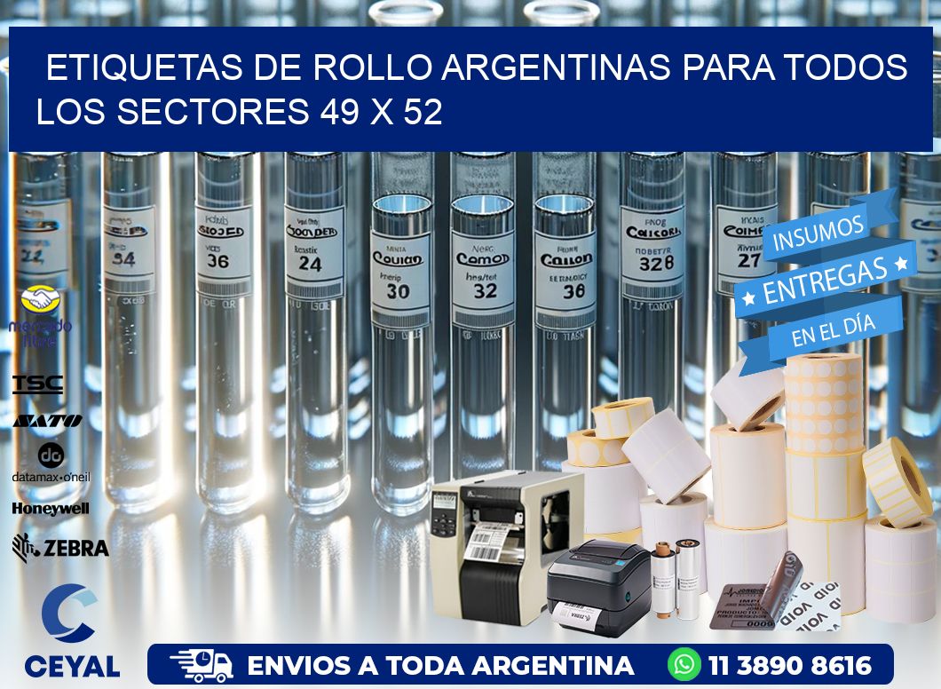Etiquetas de Rollo Argentinas para Todos los Sectores 49 x 52