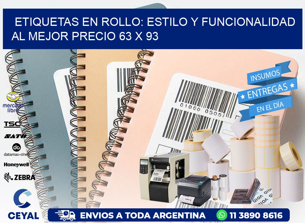 Etiquetas en Rollo: Estilo y Funcionalidad al Mejor Precio 63 x 93