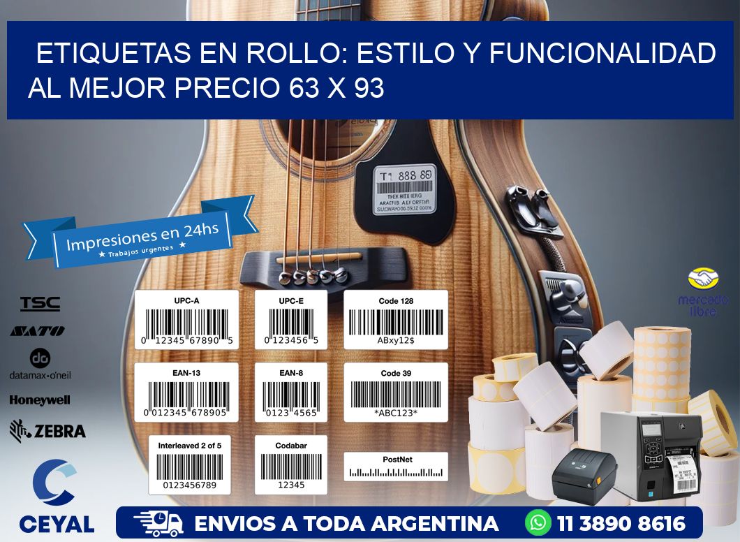 Etiquetas en Rollo: Estilo y Funcionalidad al Mejor Precio 63 x 93
