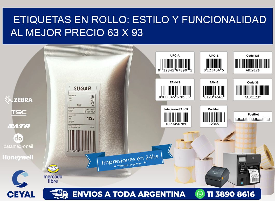 Etiquetas en Rollo: Estilo y Funcionalidad al Mejor Precio 63 x 93
