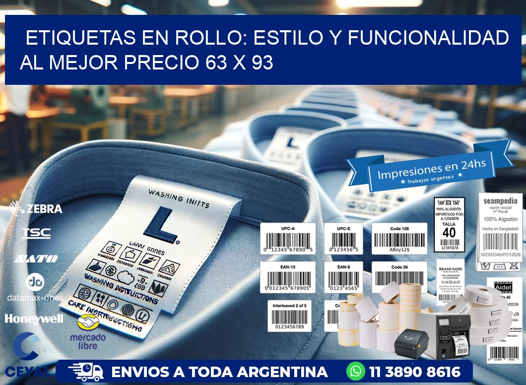 Etiquetas en Rollo: Estilo y Funcionalidad al Mejor Precio 63 x 93