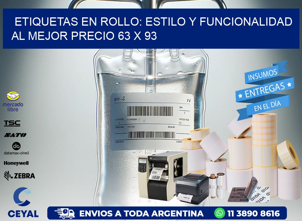 Etiquetas en Rollo: Estilo y Funcionalidad al Mejor Precio 63 x 93