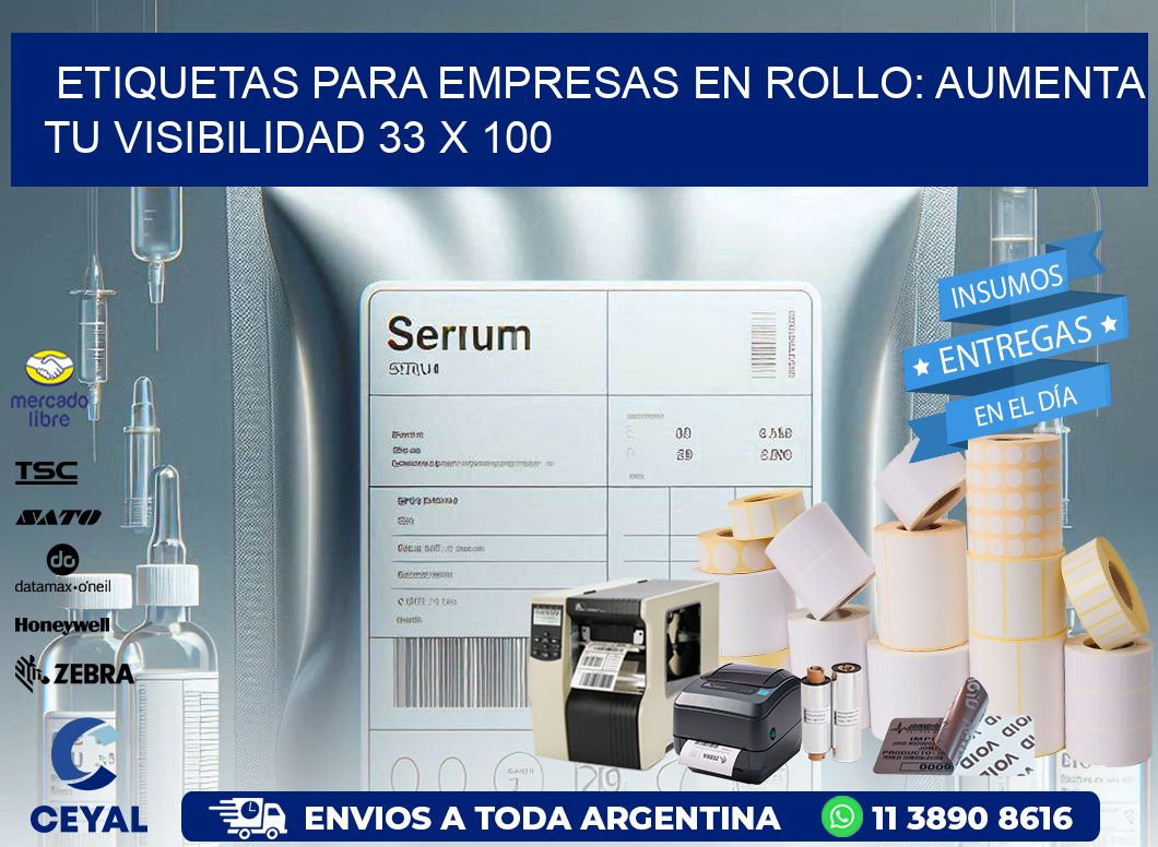 Etiquetas para Empresas en Rollo: Aumenta tu Visibilidad 33 x 100