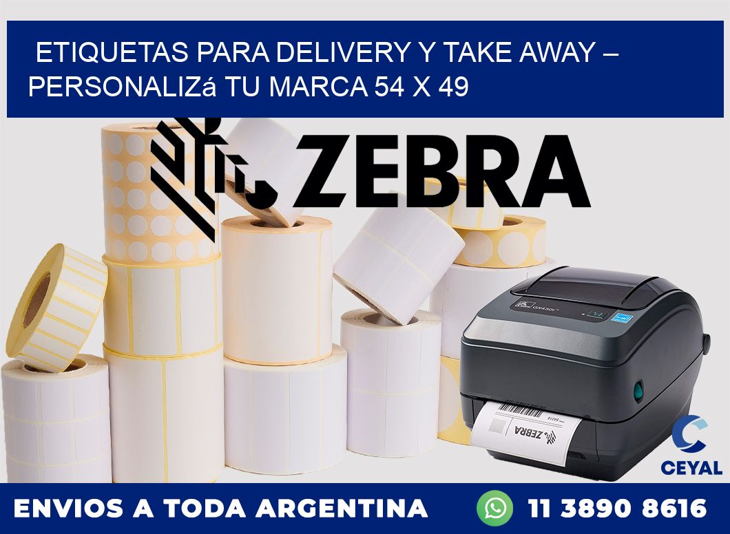 Etiquetas para delivery y take away – Personalizá tu marca 54 x 49