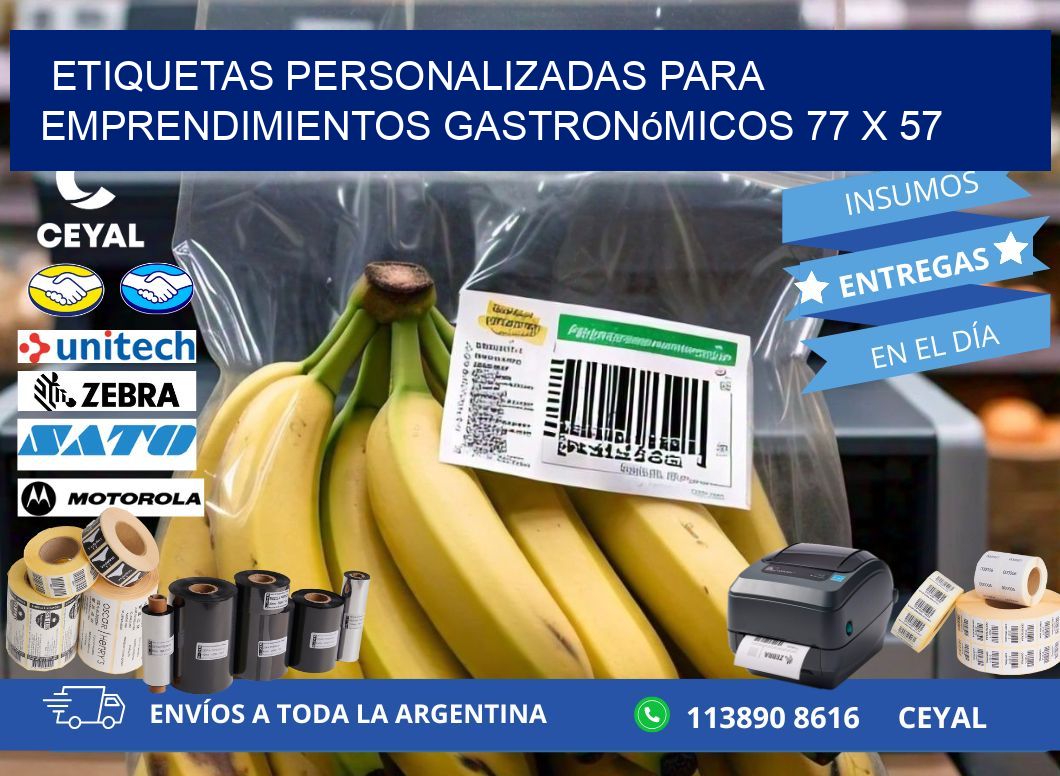 Etiquetas personalizadas para emprendimientos gastronómicos 77 x 57