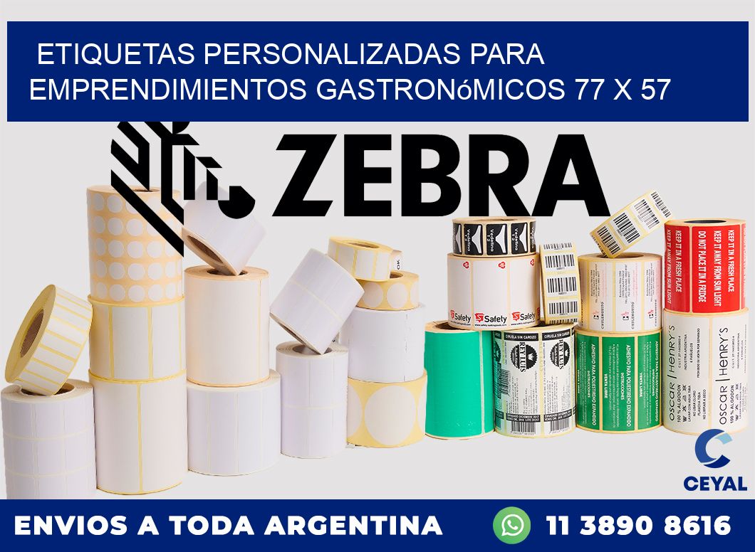 Etiquetas personalizadas para emprendimientos gastronómicos 77 x 57